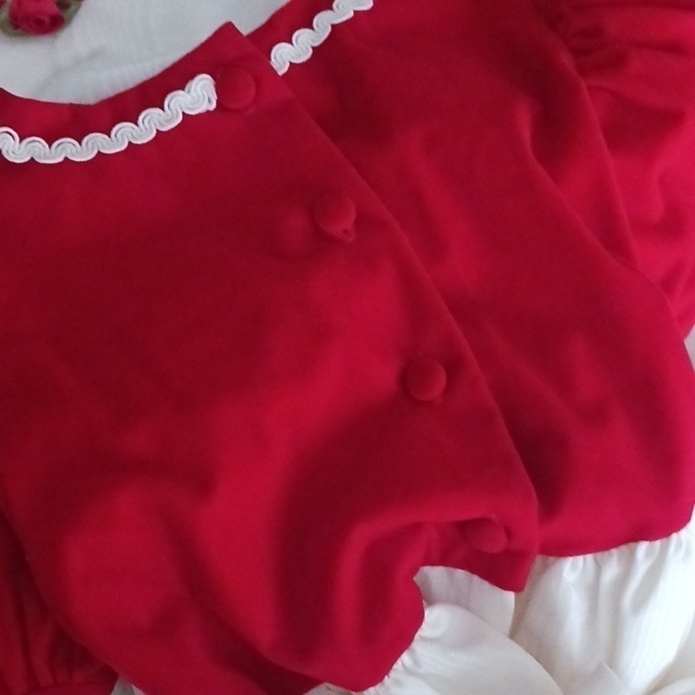 Youngsport Red Velvet Ivory Taffeta Dress - Picture 6 of 12